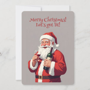 Anpassningsbar Text Funny Drunk Santa Inbjudningar