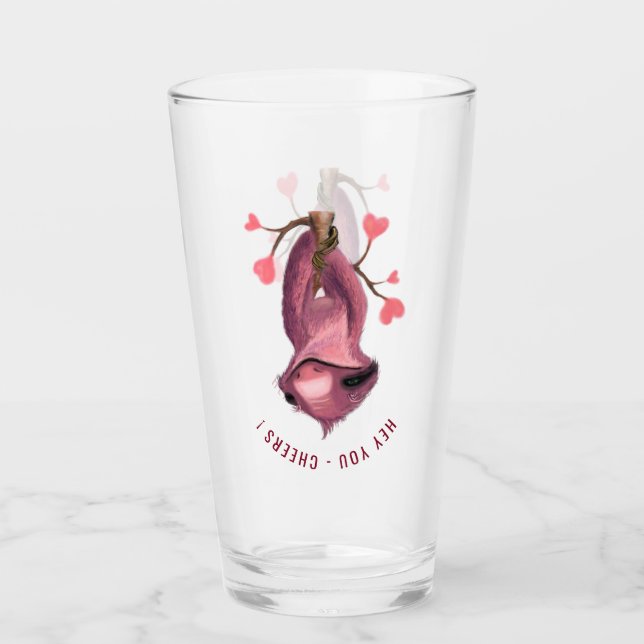Anpassningsbar Text - Funny Romantic Sloth - Cheer Glaskopp (Framsida)