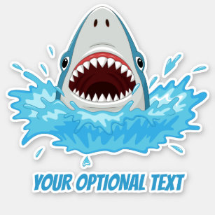 Anpassningsbar text Funny Shark Klistermärken
