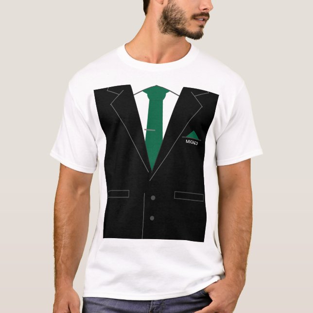 Anpassningsbar Text Funny T-Shirt Business Kostym  (Framsida)