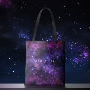 Anpassningsbar Text Galaxy Nebula Space-Theter Tot Tygkasse