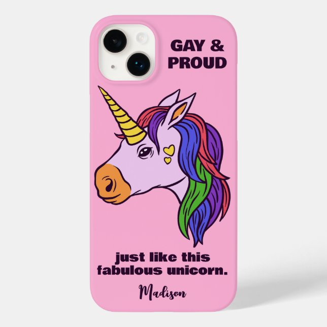 Anpassningsbar Text Gay Unicorn (Baksida)