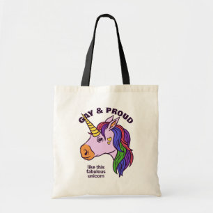 Anpassningsbar Text Gay Unicorn Tygkasse