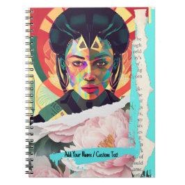 ANPASSNINGSBAR TEXT - Geometric Beauty Collage - A Anteckningsbok