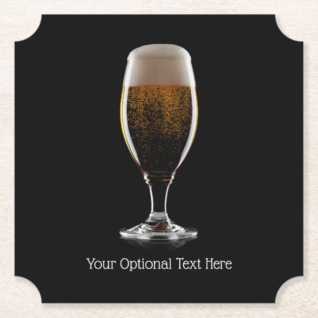 Anpassningsbar text Glas of Beer underlägg set (Framsida)