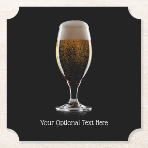 Anpassningsbar text Glas of Beer underlägg set Papper