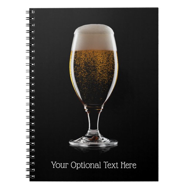 Anpassningsbar Text Glass of Beer Anteckningsbok (Framsidan)