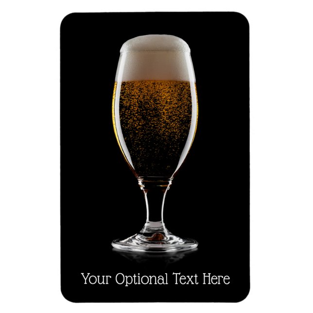 Anpassningsbar Text Glass of Beer Magnet (Vertikal)