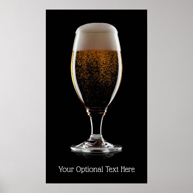 Anpassningsbar text Glass of Beer Poster (Framsidan)