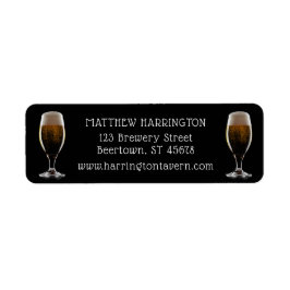 Anpassningsbar Text Glass of Beer Returadress Etikett