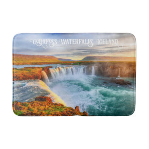 Anpassningsbar Text Godafoss Waterfalls, Island Badrumsmatta