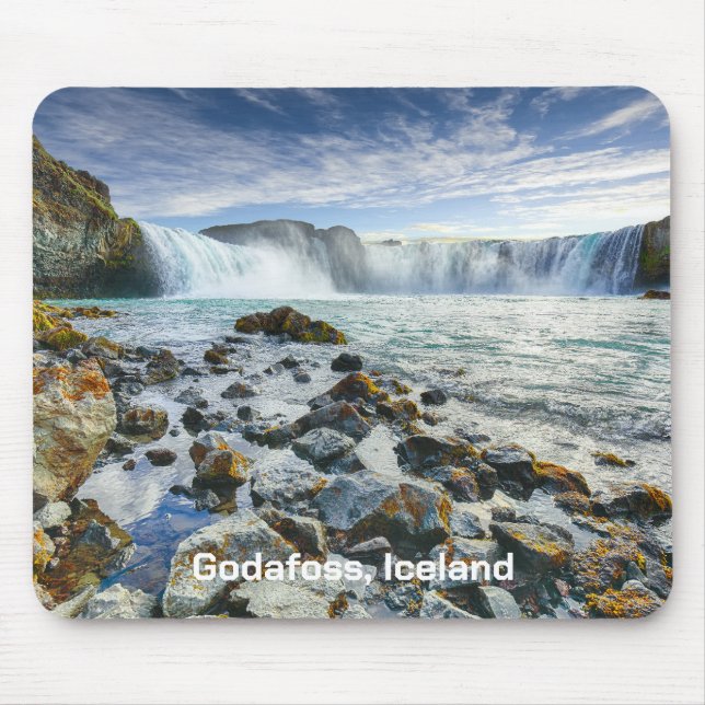 Anpassningsbar Text Godafoss Waterfalls, Island Musmatta (Framsidan)