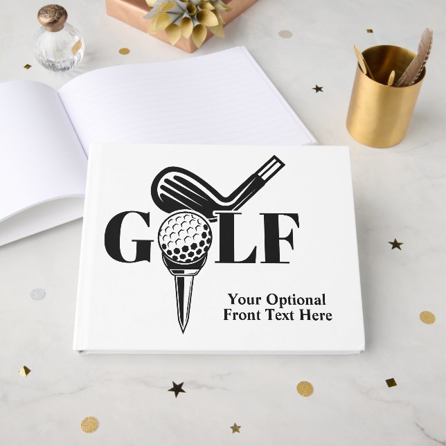 Anpassningsbar Text Golf Gästböcker (Framsida Öppen)