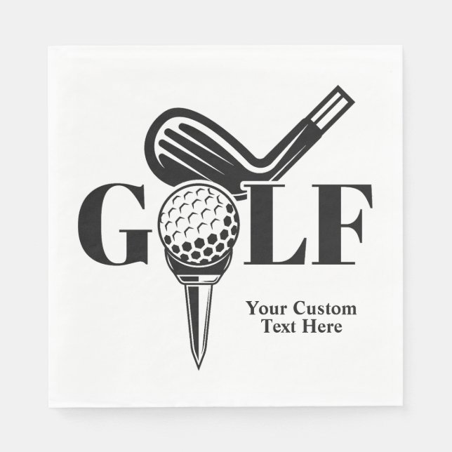 Anpassningsbar Text Golf Pappersservett (Framsidan)
