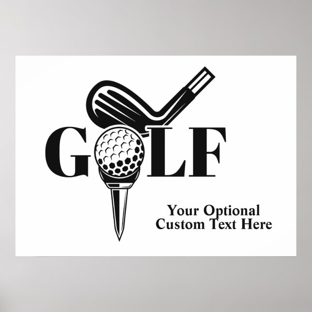 Anpassningsbar Text Golf Poster (Framsidan)