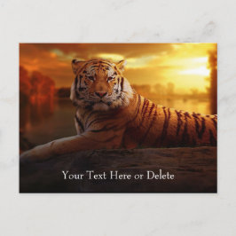 Anpassningsbar Text Gorgfull Orange Vild Tiger Gul Vykort