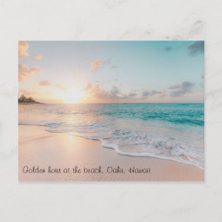 Anpassningsbar Text Gorgous Golden Hour Oahu Hawai Vykort