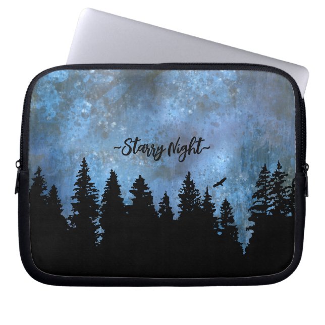 Anpassningsbar Text Gräs Forest Night Laptop Fodral (Framsidan)