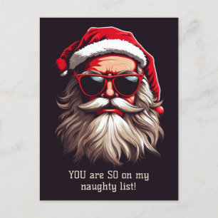 Anpassningsbar Text Grumpy Santa Helg Vykort