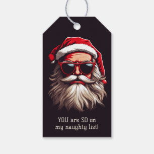 Anpassningsbar Text Grumpy Santa Presentetikett