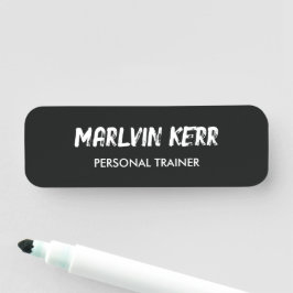 Anpassningsbar text gym, grått namnbricka