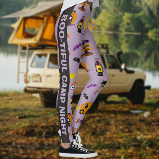Anpassningsbar Text Halloween Bootiful Camp Natt Leggings