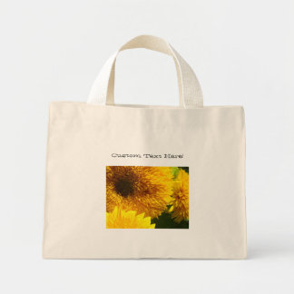 Anpassningsbar Text här Gult Solblommor Tote bags Mini Tygkasse