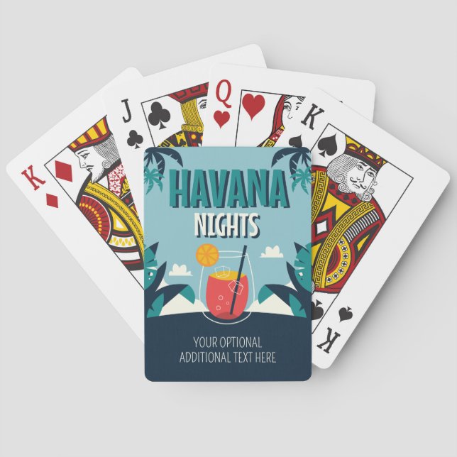 Anpassningsbar Text "Havanna Nights" Casinokort (Baksidan)
