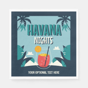 Anpassningsbar Text "Havanna Nights" Pappersservett