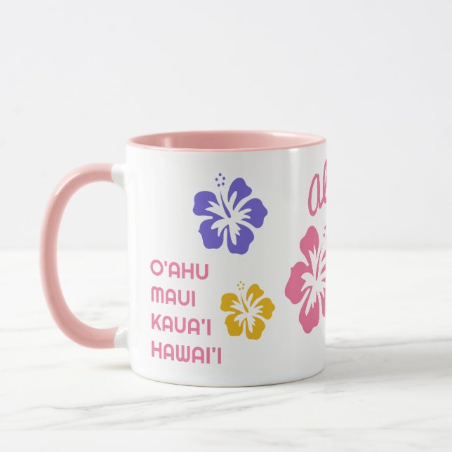 Anpassningsbar Text Hawaii Islands Mugg (Vänster)