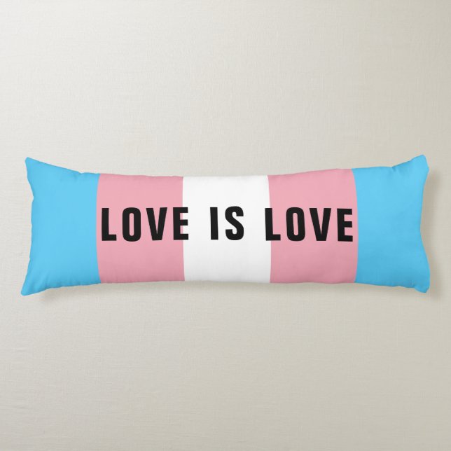 Anpassningsbar Text HBT-Pridet för regnbåge, trans Kroppskudde (Framsidan)