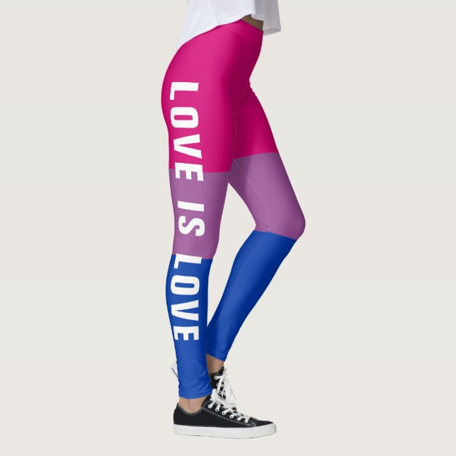 Anpassningsbar Text HBT-Pridet Regnbåge Bisexual Leggings (Höger)