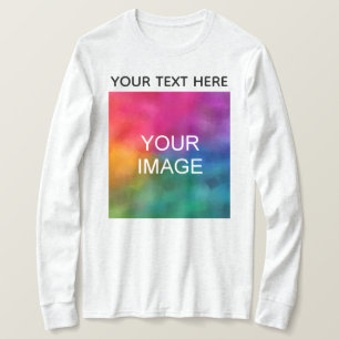 Anpassningsbar Text Image Färg Womens Långärmad Mo T Shirt