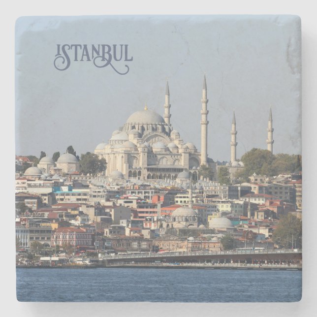 Anpassningsbar Text Istanbul Stenunderlägg (Framsidan)
