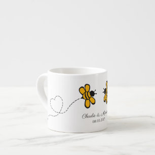 Anpassningsbar Text Kärlek Bee Espressomugg