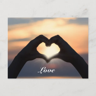 Anpassningsbar Text Kärlek Händer Heart Shape Twil Vykort