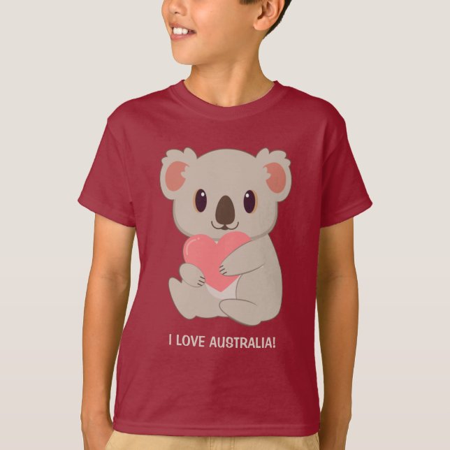 Anpassningsbar Text Kärlek Koala T-Shirt (Framsida)