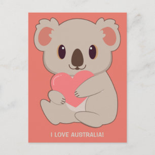 Anpassningsbar Text Kärlek Koala Vykort