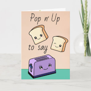 Anpassningsbar Text/Kawaii Food Toast Cute Kärlek Kort