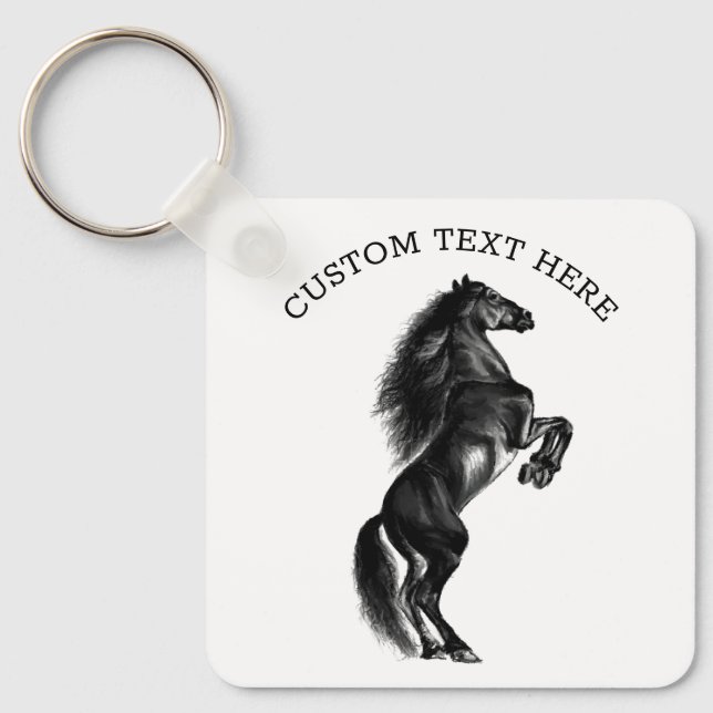 Anpassningsbar Text Keychain Gift Upright Black Vi Nyckelring (Framsida)
