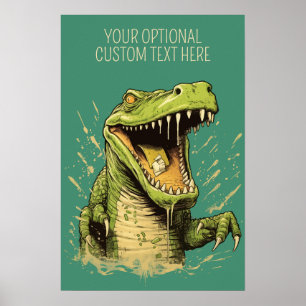Anpassningsbar Text krokodil Poster