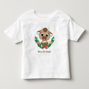 Anpassningsbar Text Kute Jul Bull T Shirt
