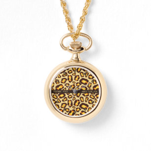 Anpassningsbar text leopard-hudvektor armbandsur
