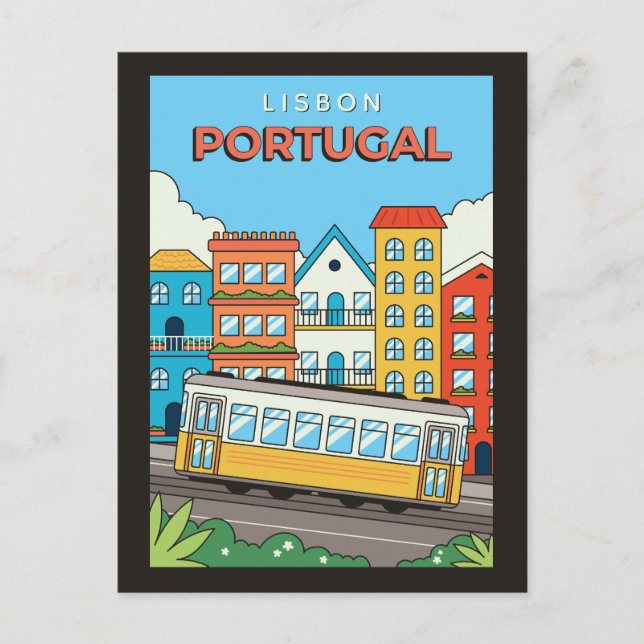 Anpassningsbar Text Lissabon Portugal Vykort (Framsida)