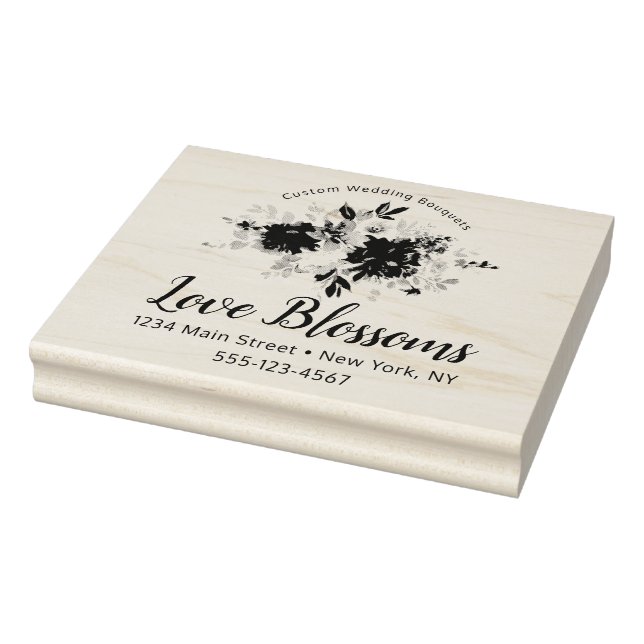 Anpassningsbar Text & Logotyp Florist Business Bou Stämpel (Stämpel)