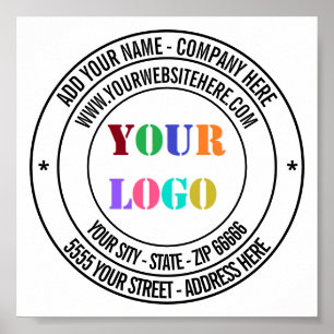Anpassningsbar Text Logotyp Namn Adress Info Busin Poster