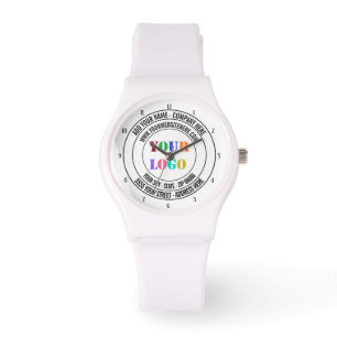 Anpassningsbar Text Logotyp Namn Adress webbplats Armbandsur