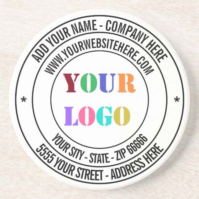 Anpassningsbar Text Logotyp Namn Adress webbplats  Underlägg (Framsidan)