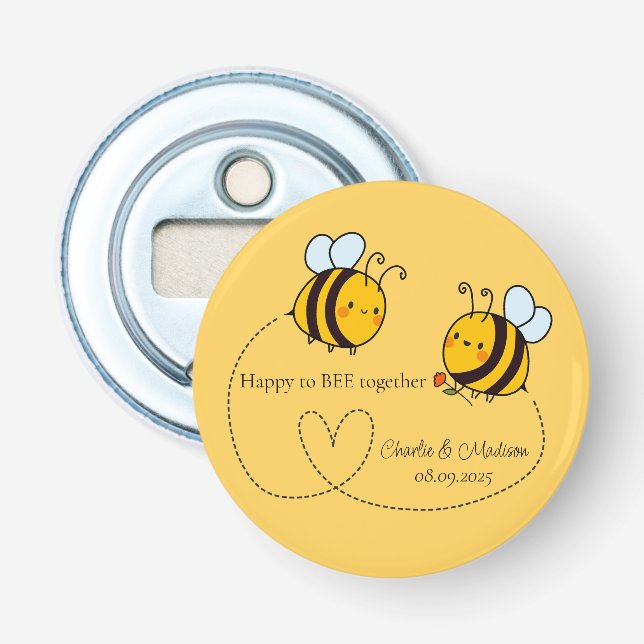 Anpassningsbar Text Lycklig Kärlek Bes Flasköppnare (Framsidan)