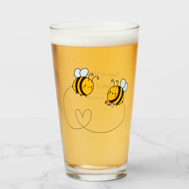 Anpassningsbar Text Lycklig Kärlek Bes Glaskopp (Framsida fylld)